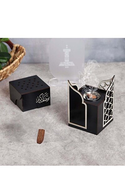 Story of candle حامل بخور خشبي أنيق مزين بنجمة