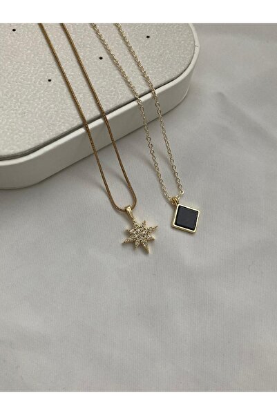 PURE BERRY ZİRKONYUM 2'Lİ %100 ÇELİK SET KOLYE