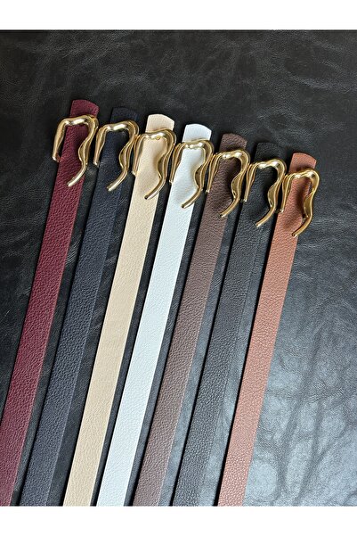 LİA KEMER 7-Piece Keep Patterned Women's Gold Buckle Belt Jacket Belt Dress Belt Trouser Belt