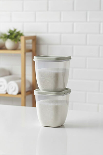 Kitchen Life حاوية منظفات كبيرة الحجم مانعة للتسرب بسعة 2500 مل - علبة دقيق بغطاء ناعم