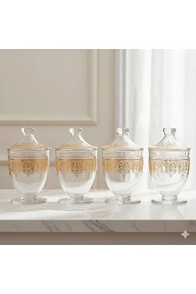 Dania ✨ Luxurious 4-piece glass sugar, tea, coffee, and cardamom tin set ✨ Pl...