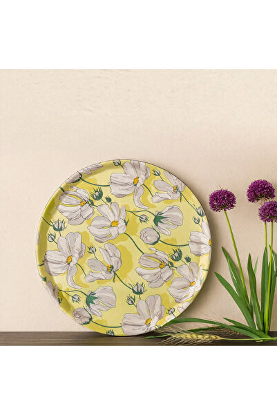 JML1 Tavă rotundă 35cm, model floral din plastic, en-gros