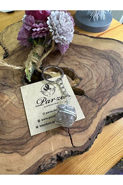 parze doğaltaş سلسلة مفاتيح من حجر الكوارتز الخام الطبيعي الدخاني