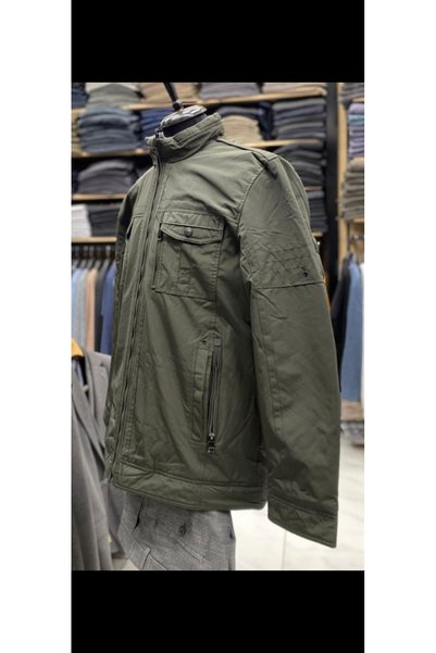Cinar erkek giyim Men's Linen Coat Winter Multi-Pocket Battal Large Size