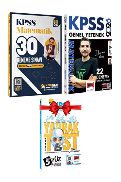 Yediiklim Yayınları KPSS 2026 Matematik 30 Deneme Sınavı Mehmet Bilge Yıldız+...