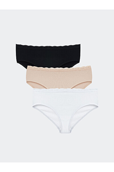 LC Waikiki Hilfa New Season Lace Detailed Hipster Panties 3-Pack