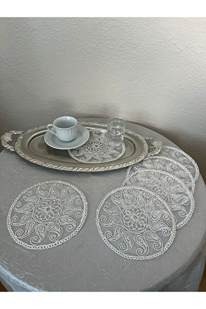 BRL ÇEYİZ HOME 6 قطع من مناديل التول المزخرفة الأنيقة للتقديم مع القهوة