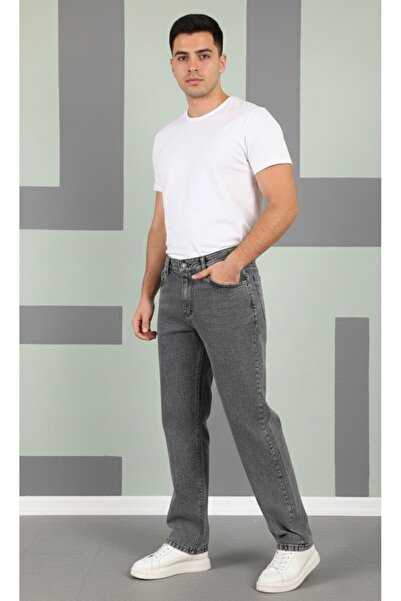 Lyvens Erkek Füme Baggy Oversize geniş Paça Jean kot Pantolon 2026