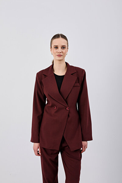 HG DESIGN Belden Oturmalı Poliviskon Blazer Ceket