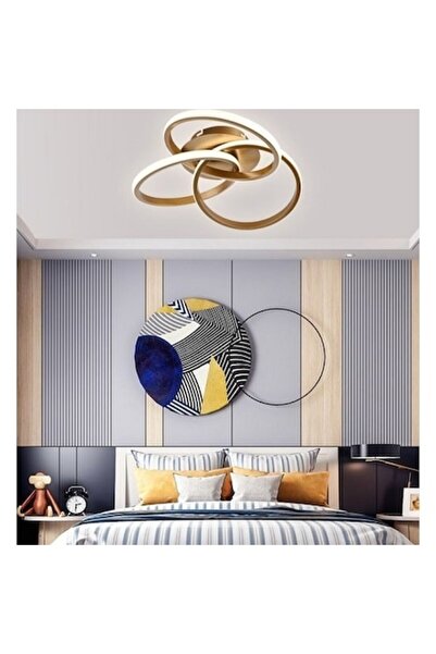 LEDZONE Lustra LED 84W Aurie 3 Functii Dimabila cu Telecomanda LZ3817-3