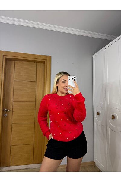 GYUCCE Taş Detaylı Yumuşak Dokulu Triko Kazak – Şık ve Günlük Kadın Kazak