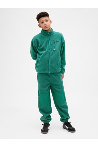 GAP Erkek Çocuk Yeşil Relaxed Sherpa Jogger Eşofman Altı