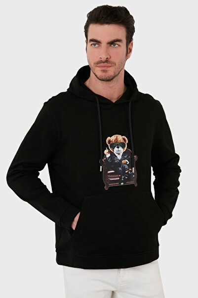 Buratti Cotton Regular Fit Printed Kangaroo Pocket Hooded Sweat Men's Sweat 6141005B