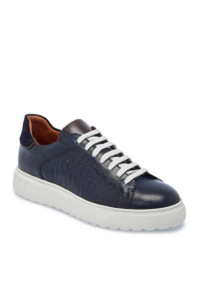 Tergan Lacivert Hakiki Deri Erkek Sneaker - E25S1AY57553-C72