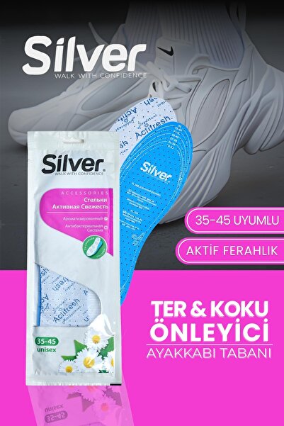 Silver Ter Ve Koku Önleyici Aktif Ferahlık Ayakkabı Tabanlığı 35-45