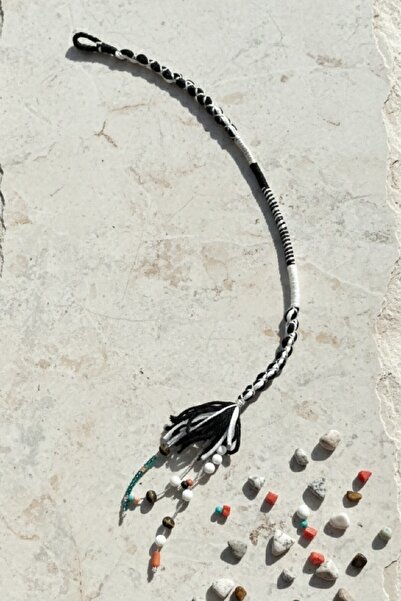 AYS TASARIM El Yapımı Bohem Etnik Püsküllü Rasta Örgü Saç İpi Tokası Aksesuar...