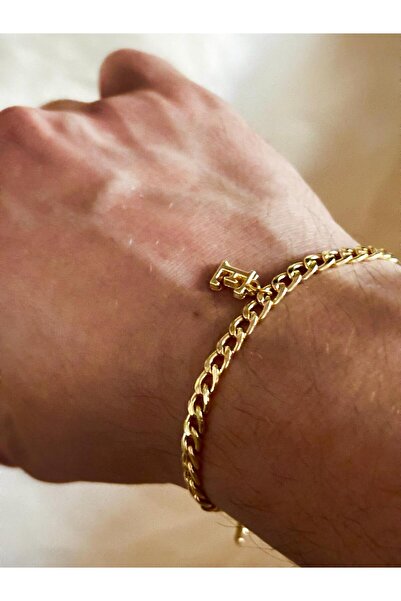 bijoux uniques Gold E harfli çelik gurmet bileklik