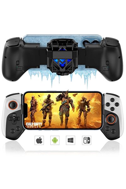 H Wireless Gamepad Controller for iPhone iOS Android Switch PC, Cool Conduction Plate RGB Cooling Fan