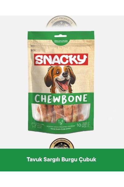 Snacky Munchy Tavuk Sargılı Burgu Çubuk Köpek Ödül Maması 10'lu 13 cm 120 gr