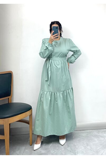 NİSUM MODA Na vezivanje Slojevita duga haljina od strane struka