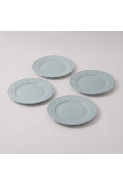 LA MESA embossed porcelain dinner plate set, 4pcs, green 10.5"