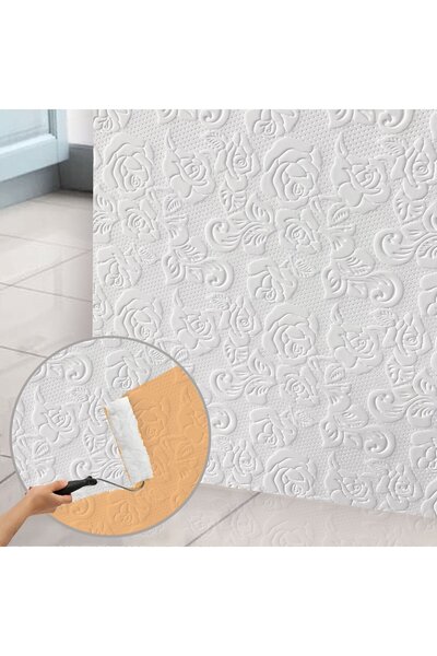 TİNK Kendinden Yapışkanlı 3D Duvar Paneli Boyanabilir Dekota 60x60 cm Güllü D...