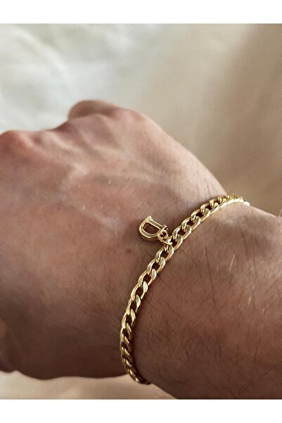 bijoux uniques Gold D harfli çelik gurmet bileklik