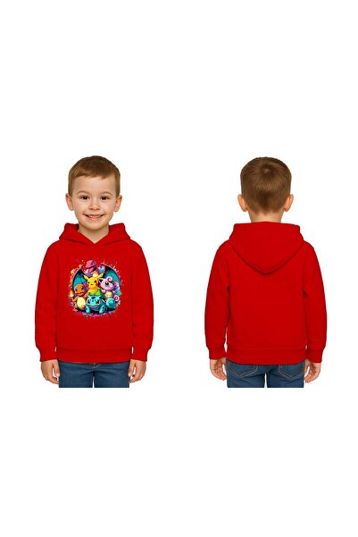 SEDİRLİ Unisex Pokemon cu imprimeu pentru copii Swae tricou 3 fire cu glugă