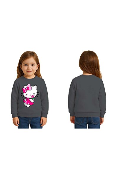 SEDİRLİ سويت شيرت للأطفال من الجنسين هيلو كيتي مطبوع مكون من 3 خيوط