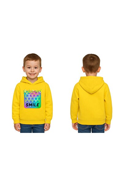SEDİRLİ Hanorac unisex Smile cu imprimeu pentru copii Swae tricou cu glugă, c...