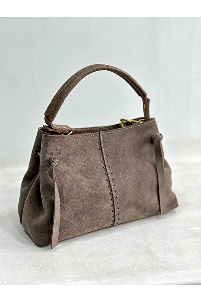 modvina Stone Detailed Genuine Leather Women's Shoulder and Arm Bag