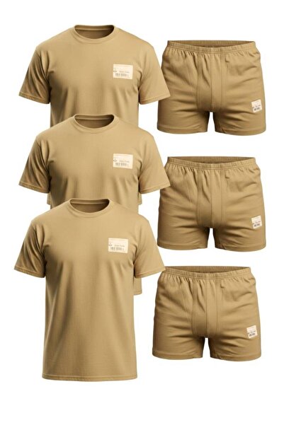 SINGLE SWORD Men's Military 3-Piece Half Sleeve Undershirt Military Singlet Set + Men's Military 3-Piece Boxer Long Johns Set