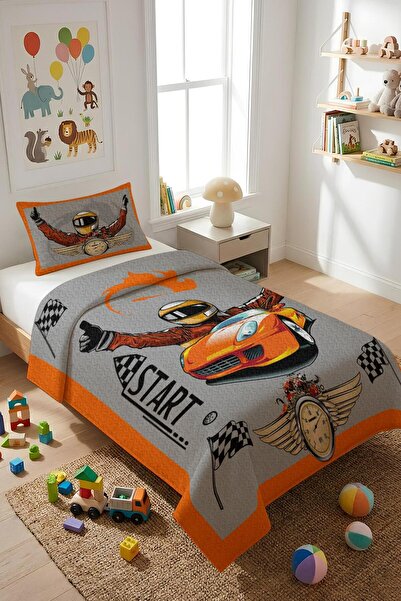 Dolce Mariee طقم غطاء سرير للأطفال والمراهقين من القماش المخملي بطابع سباق ال...