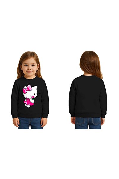 SEDİRLİ سويت شيرت للأطفال من الجنسين هيلو كيتي مطبوع مكون من 3 خيوط