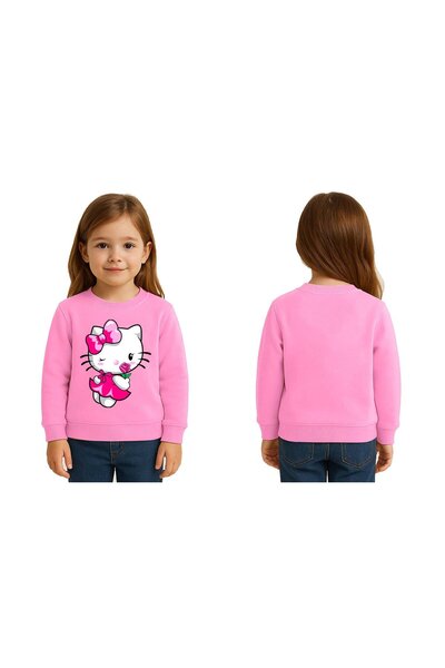 SEDİRLİ سويت شيرت للأطفال من الجنسين هيلو كيتي مطبوع مكون من 3 خيوط