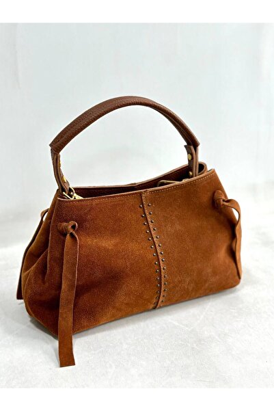 modvina Stone Detailed Genuine Leather Women's Shoulder and Arm Bag