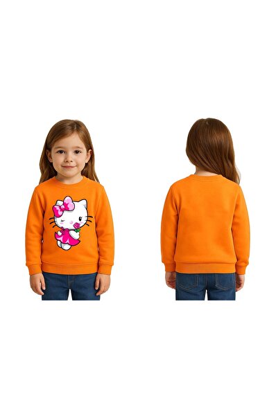 SEDİRLİ سويت شيرت للأطفال من الجنسين هيلو كيتي مطبوع مكون من 3 خيوط