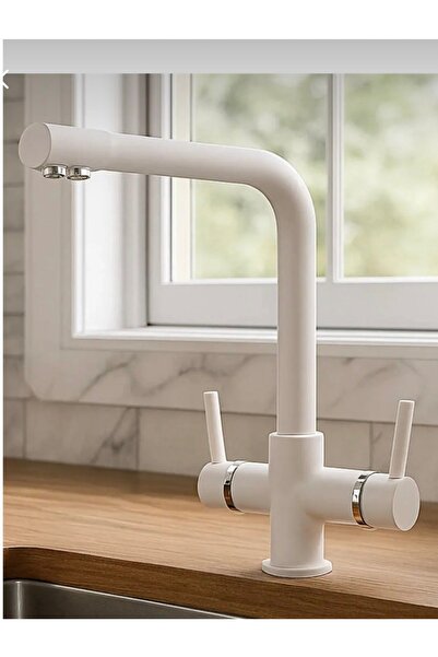 luxury faucet beyaz üç yollu arıtmalı batarya