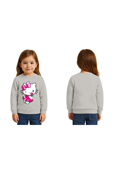 SEDİRLİ Унисекс детска блуза с принт Hello Kitty и 3-нишка ребра