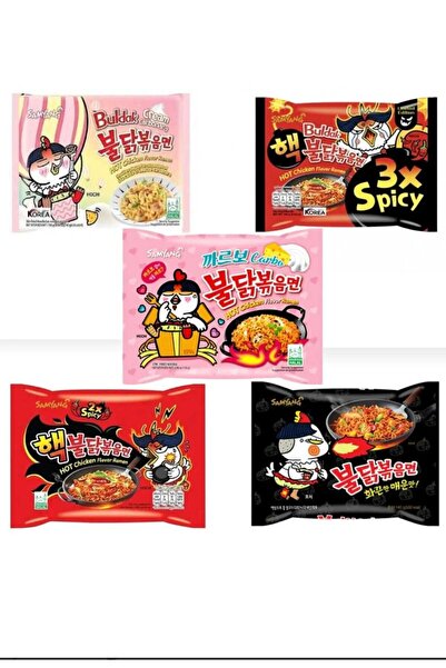 Genel Markalar SEZAR GROUP Hot Chicken Ramen 5 li Kombo Karışık Paket 5 adet
