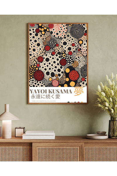 woodhomeworks Decor de birou și living dintr-o singură piesă, tablou Yayoi Ku...