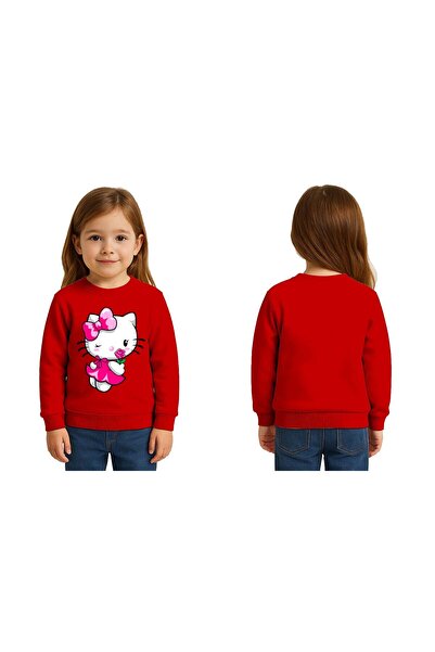 SEDİRLİ سويت شيرت للأطفال من الجنسين هيلو كيتي مطبوع مكون من 3 خيوط