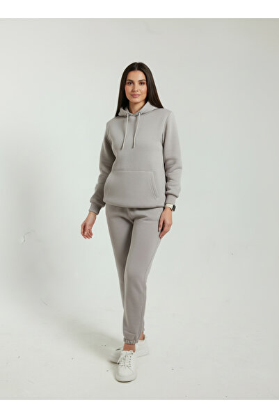 TKT Women's Stone 3 Thread Tracksuit Set with Kangaroo Pocket, Soft Texture, O Oversized Comfortable Fit