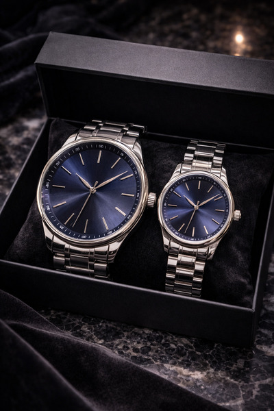 AndraRose Styles Premium Couple Watch Set - Eclipse Duo Blue