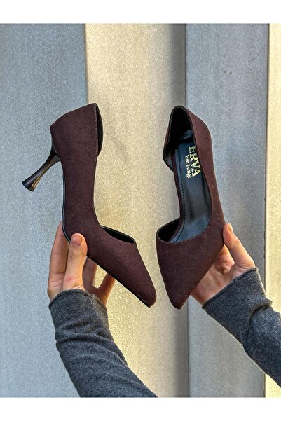 ERVANIN BUTİĞİ Kahve Süet (Vary) Topuklu Kadın Stiletto