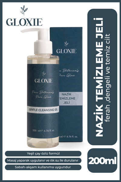 Gloxie Yeşil Çay Özlü Nazik Yüz Temizleme Jeli 200 ml Cildi Kurutmadan Arındı...
