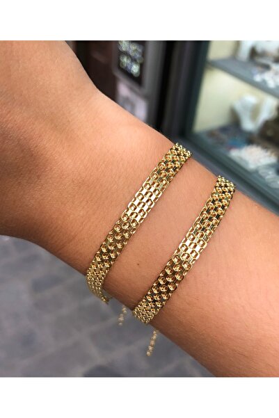 emy by emel luxury silver jewelry Altın Kaplama Bismark Zincir Bileklik 925 A...