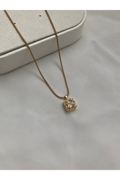 PURE BERRY BAGET ZİRKON TAŞLI %100 ÇELİK KOLYE KARARMAZ SOLMAZ