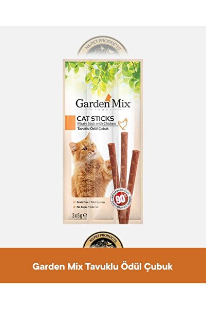 Garden Mix Tavuklu Ödül Çubuk - Kedi Stick Ödül Maması 3x5 gr