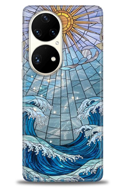 Rulet Aksesuar غطاء متوافق مع هاتف هواوي P50 Pro HD مطبوع - غطاء سيليكون مصمم...